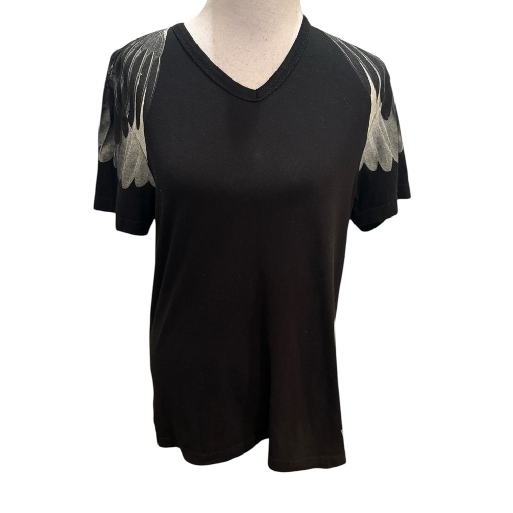 Guess Men’s Shirt Medium Black Logo Grunge Angel Wings Graphic Tee